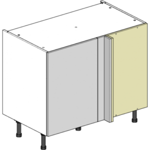 Shaker Silverpine Smooth Cashmere 1000mm Corner Cabinet with 500mm Door