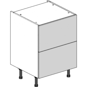 Shaker Silverpine Smooth Sage Green 600mm 2 Drawer Cabinet