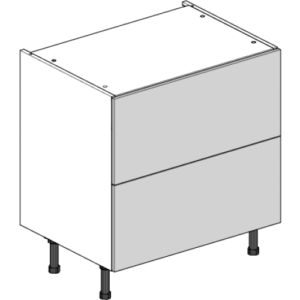 J Groove Gloss Graphite 800mm 2 Drawer Cabinet
