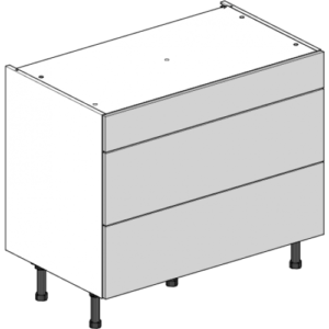 Shaker Harmony (KN) Dust Grey 1000mm 3 Drawer Cabinet