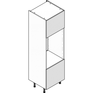 Shaker Silverpine Smooth Light Grey Double Oven Housing (900mm) Tall Cabinet